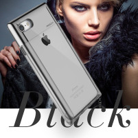 Луксозен силиконов гръб ТПУ оригинален ROCK Perfume Crystal Series за Apple iPhone 7 4.7 / Apple iPhone 8 4.7 / Apple iPhone SE2 2020 / Apple iPhone SE3 2022 черен